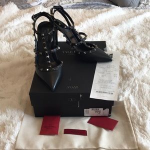 Valentino 100mm Black Rockstud size 41.5 (US 11)